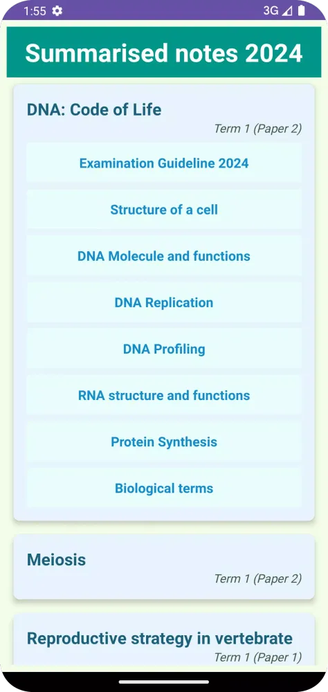 ภาพหน้าจอของ Life science grade 12 notes