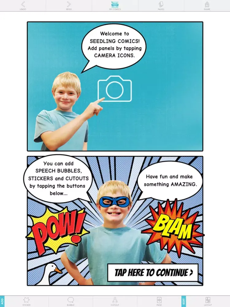 Capturas de pantalla de Seedling Comic Studio iPad 