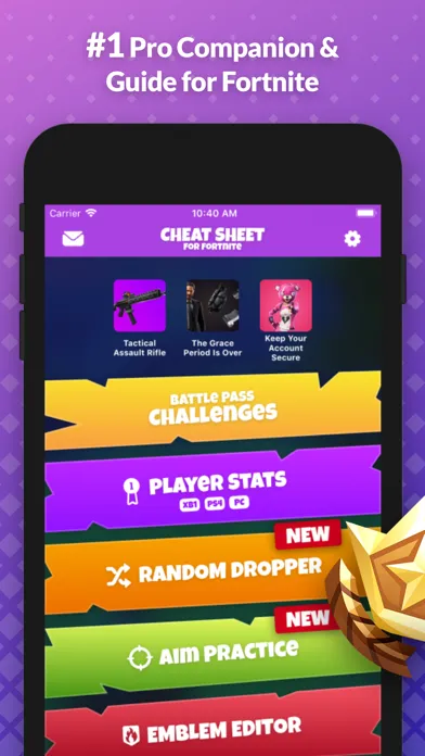 ภาพหน้าจอของ Cheat Sheet Guide for Fortnite