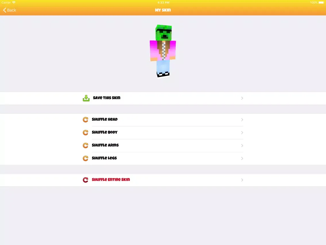 Captures d'écran de Million Skins for Minecraft PE iPad 