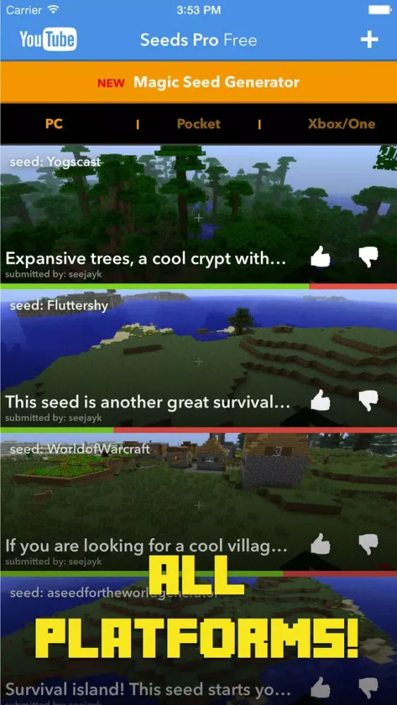 ภาพหน้าจอของ Seeds Pro for Minecraft