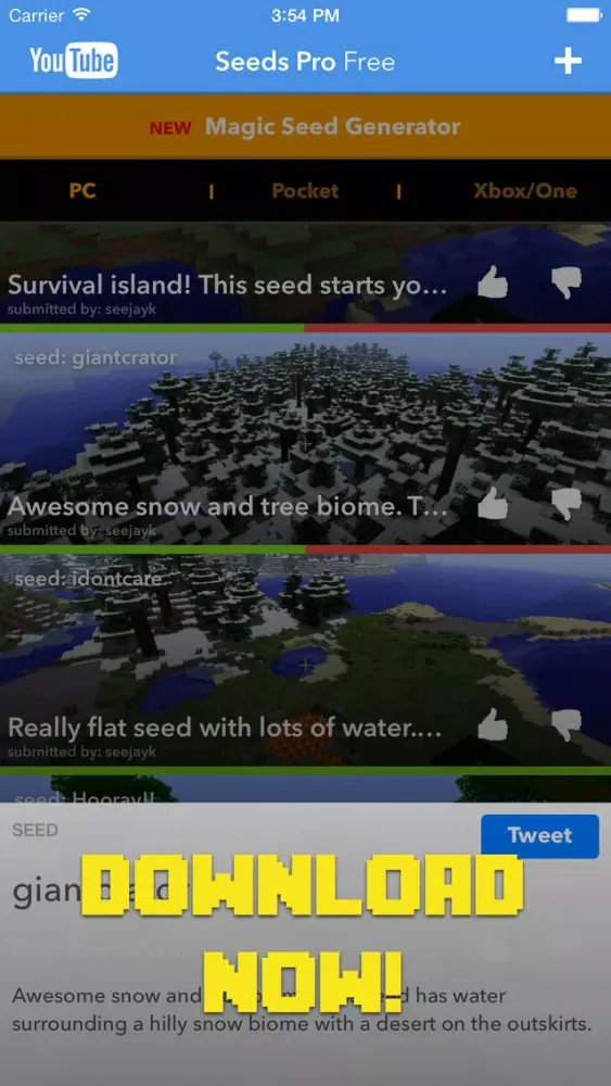ภาพหน้าจอของ Seeds Pro for Minecraft