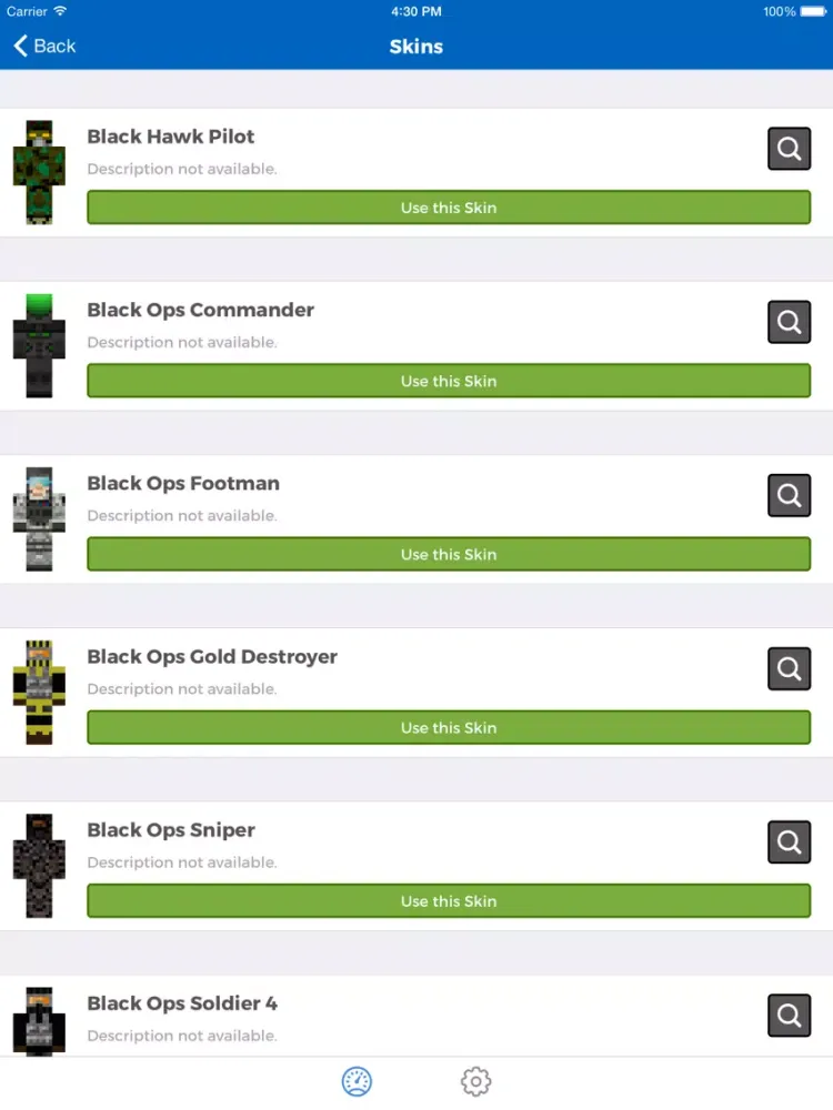 تصاویر Skins Pro Black Ops for Minecraft iPad 