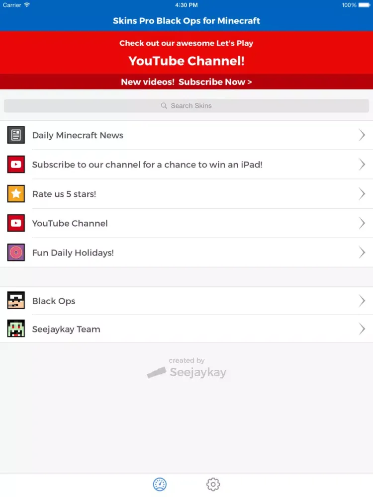 تصاویر Skins Pro Black Ops for Minecraft iPad 