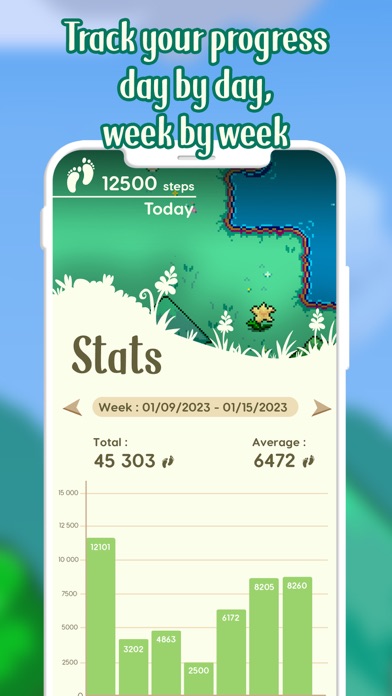 Pixsteps: Gamified Pedometer スクリーンショット