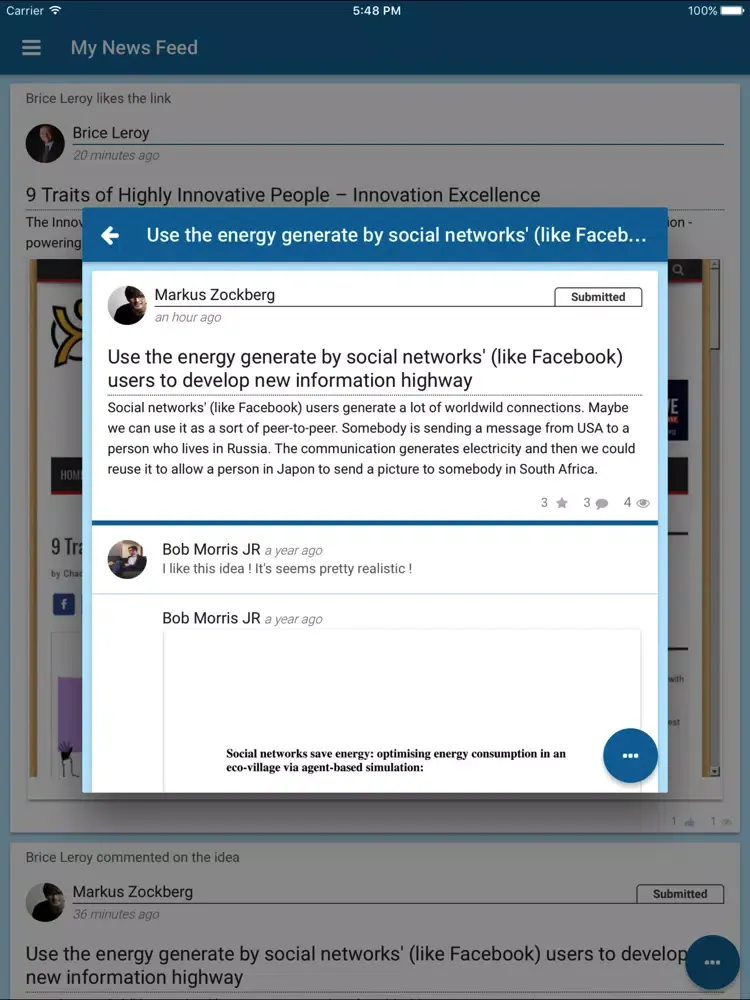 Ảnh chụp màn hình của SeeMy News iPad 