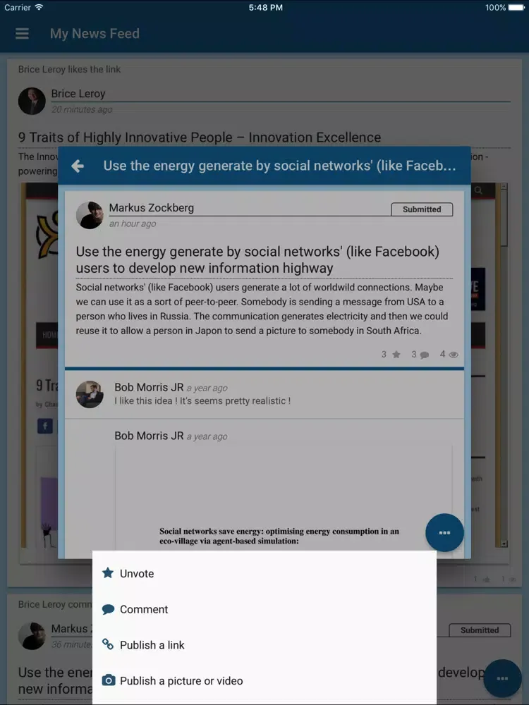Ảnh chụp màn hình của SeeMy News iPad 