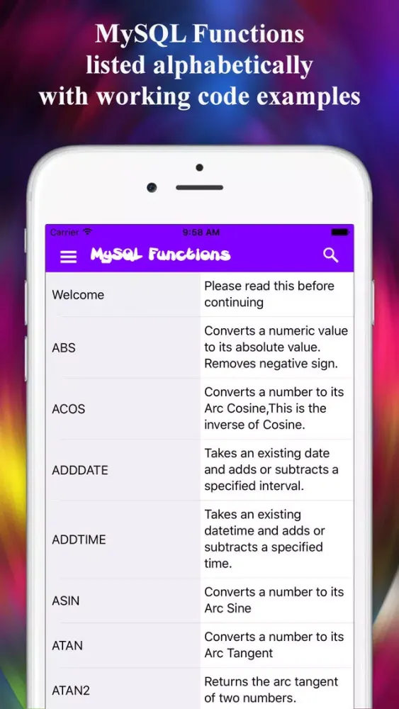 MySQL Functions Reference Free Screenshots