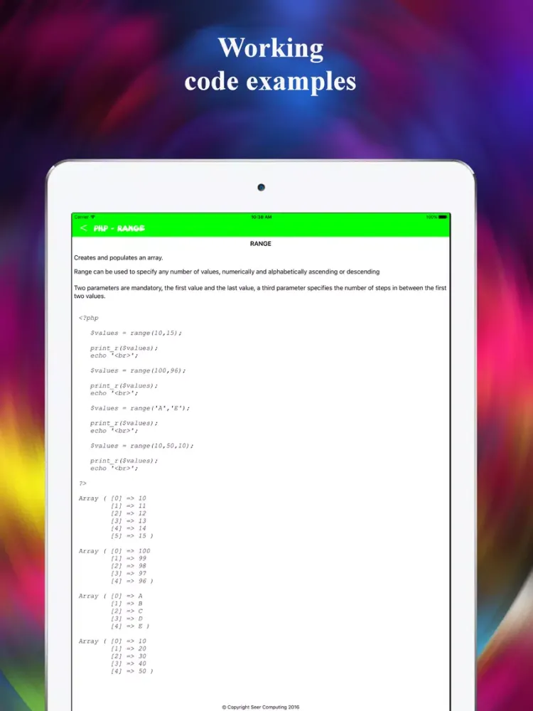 PHP Functions Reference iPad স্ক্রিনশট