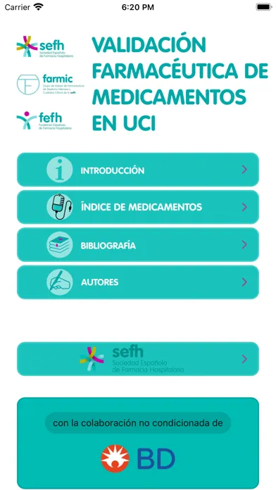 Validación medicamentos UCI Screenshots