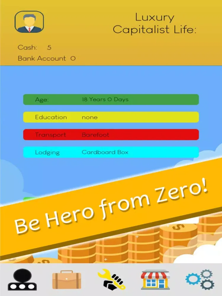 Beggar to rich life: Tap Sim iPad 应用截图