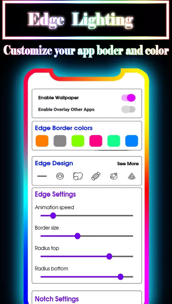 Tangkapan layar Edge Border Lighting Wallpaper