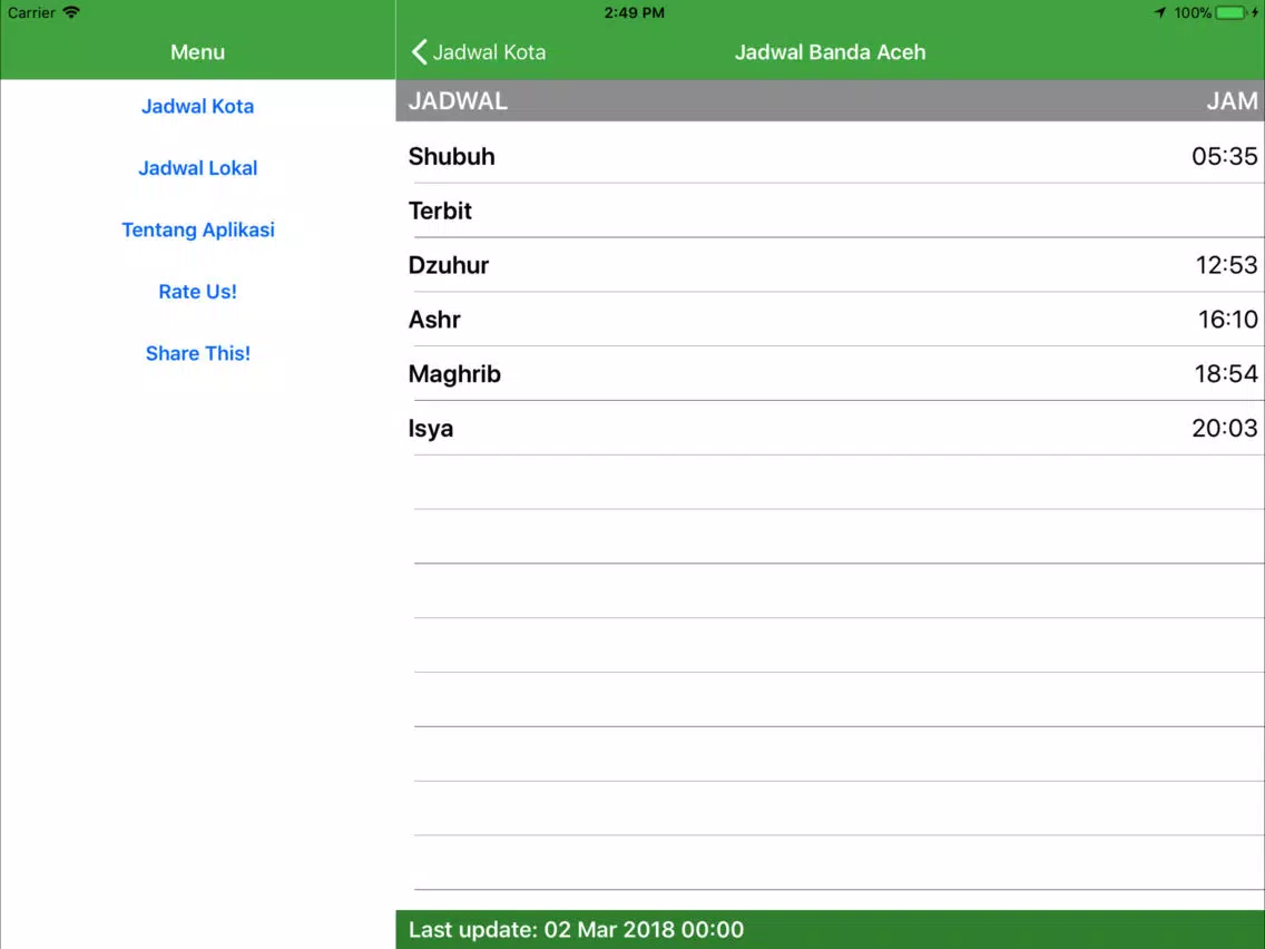Captures d'écran de Info Jadwal Shalat iPad 