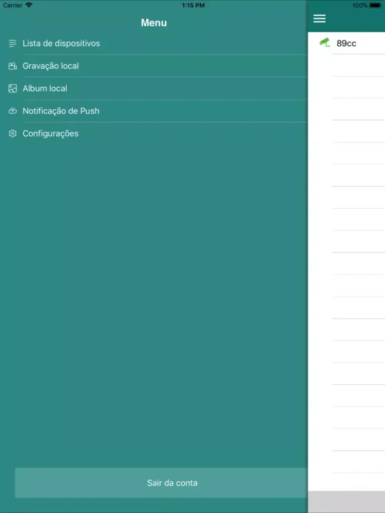 Tangkapan skrin Segurimax CFTV iPad 
