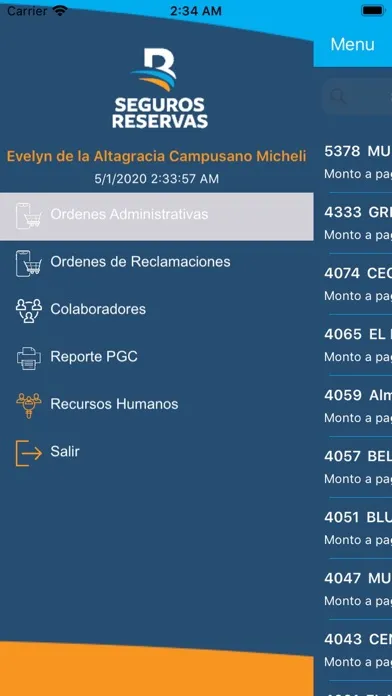 Capturas de tela do Seguros Reservas Admin365