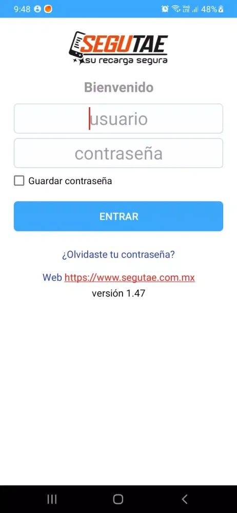 SEGUTAE recargas electrónicas Screenshots