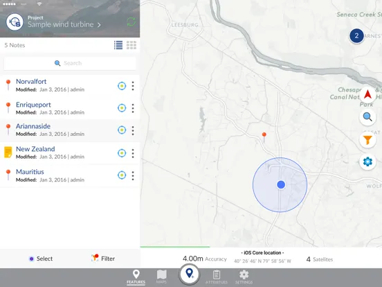 Seiler - Field2GIS iPad  Ekran Görüntüleri
