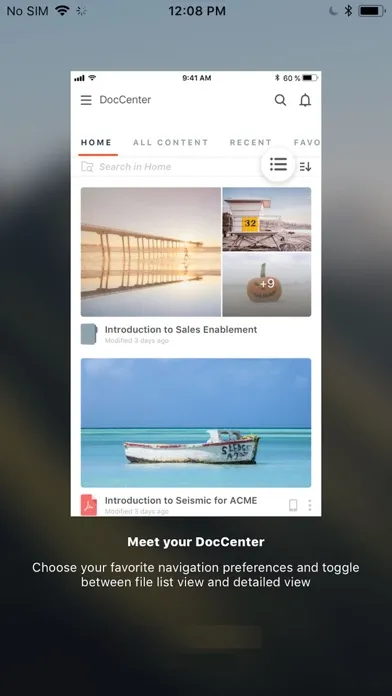 Capturas de tela do Seismic DocCenter | BlackBerry