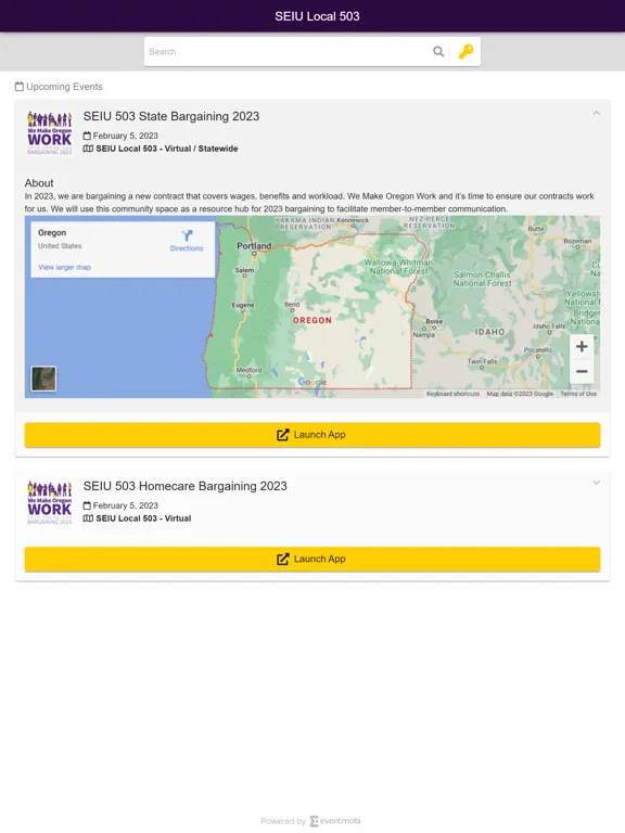 Tangkapan layar SEIU Local 503 iPad 