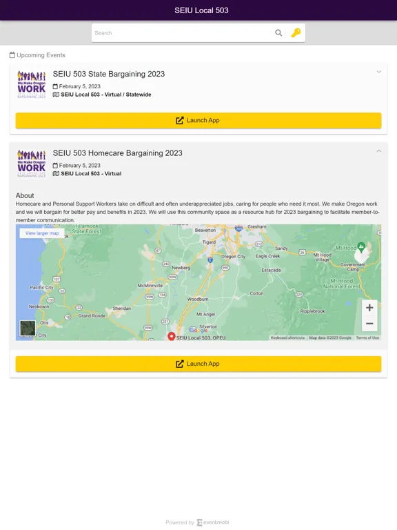 Tangkapan layar SEIU Local 503 iPad 