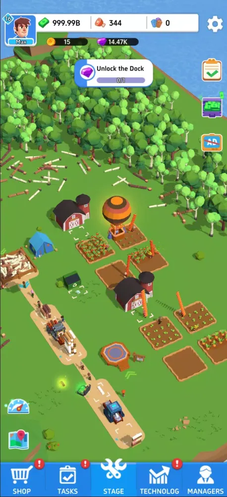 Tangkapan layar Idle Lumber Island