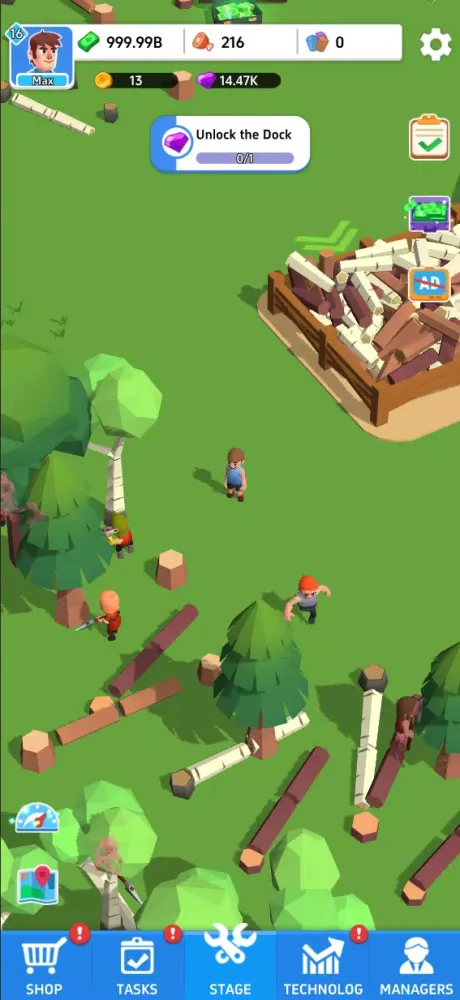 Tangkapan layar Idle Lumber Island