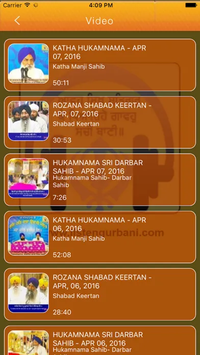 ภาพหน้าจอของ Listen Gurbani