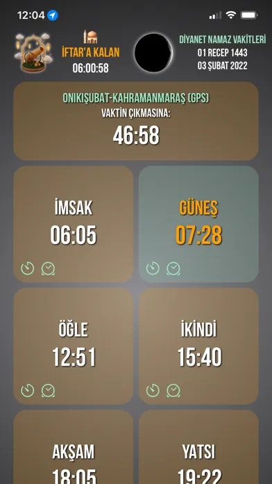 Скриншоты Namaz Vakitleri: Diyanet