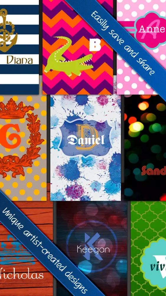 Capturas de tela do Magical Monograms FREE - Customized Designer Wallpaper, Backgrounds and Monogram Icon Skins