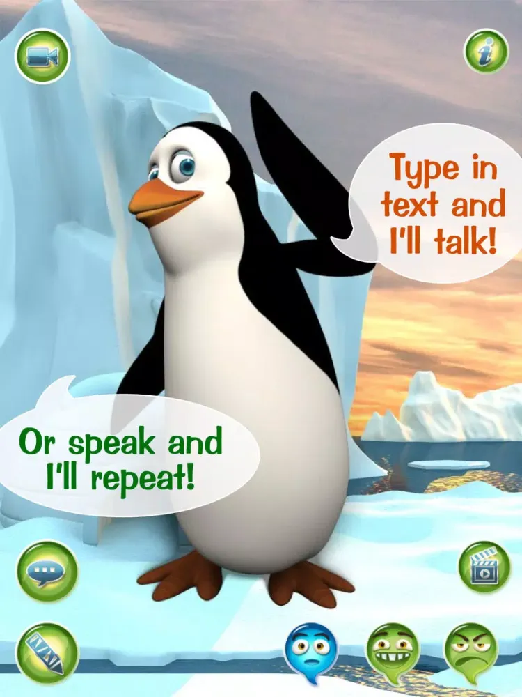 Hi, Talky Pat! HD FREE - The Talking Penguin: Text, Talk And Play With A Funny Animal Friend iPad  Screenshots