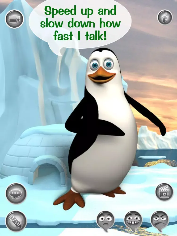Hi, Talky Pat! HD FREE - The Talking Penguin: Text, Talk And Play With A Funny Animal Friend iPad  Screenshots
