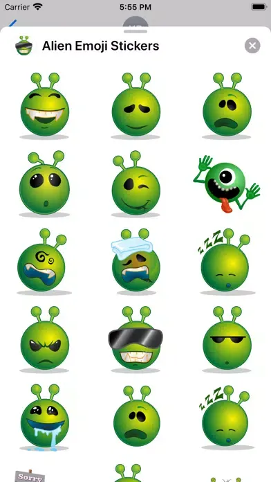 Скриншоты Alien Emoji Sticker-Pack