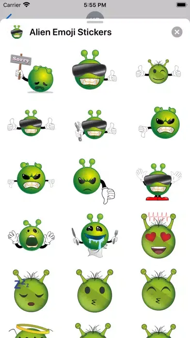 Скриншоты Alien Emoji Sticker-Pack