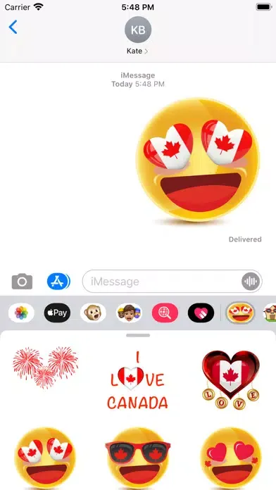 Tangkapan layar Canada Emojis