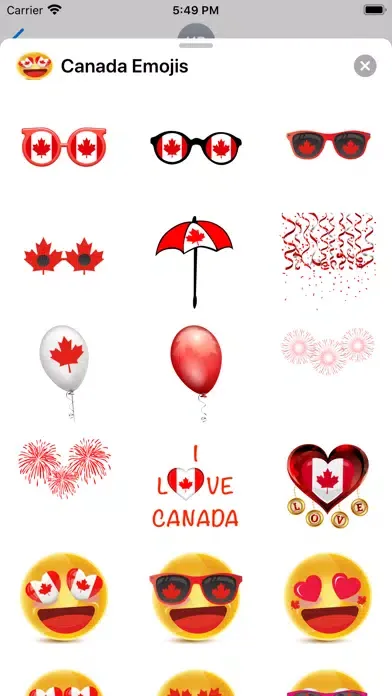 Tangkapan layar Canada Emojis
