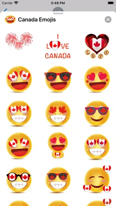 Tangkapan layar Canada Emojis