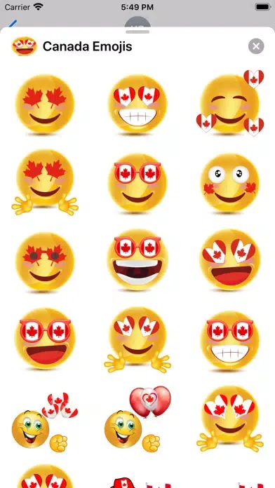 Tangkapan layar Canada Emojis