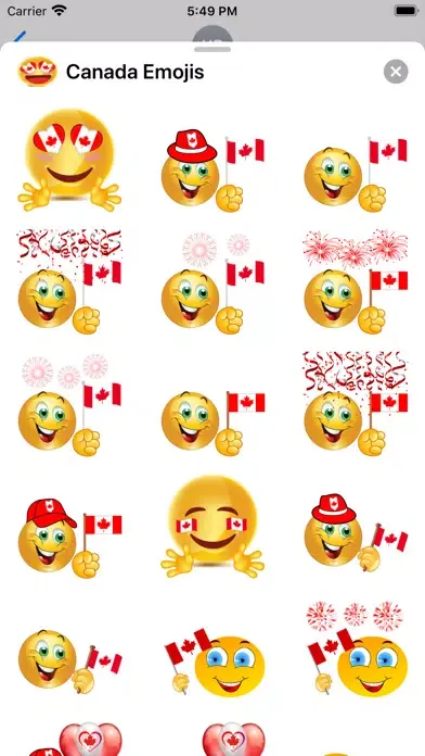 Tangkapan layar Canada Emojis