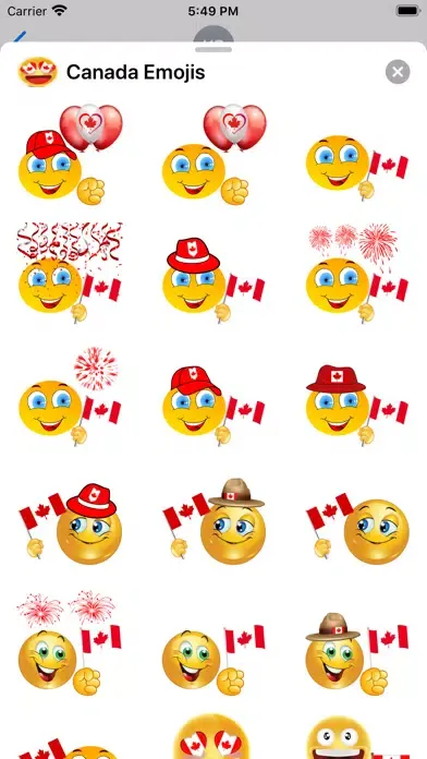 Tangkapan layar Canada Emojis