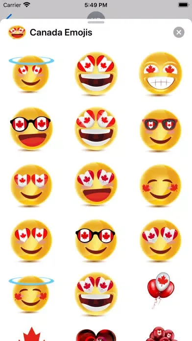 Tangkapan layar Canada Emojis