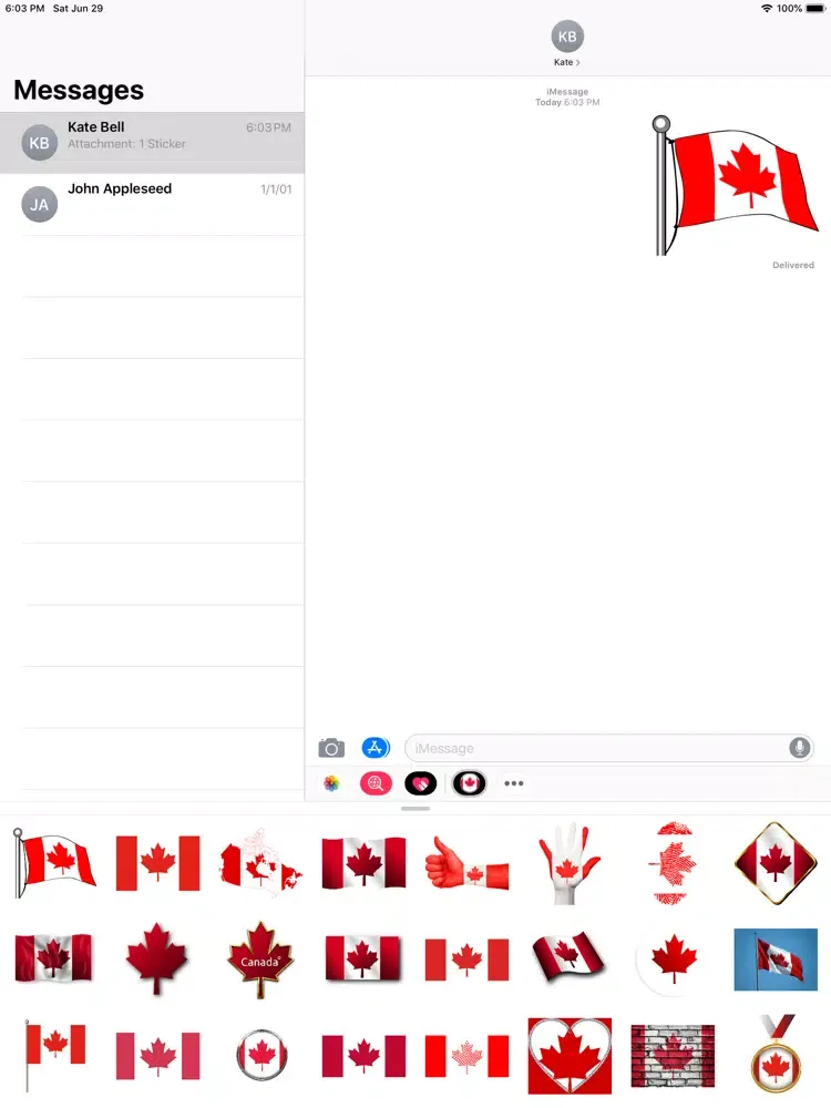 صور Canada Flag Stickers iPad 