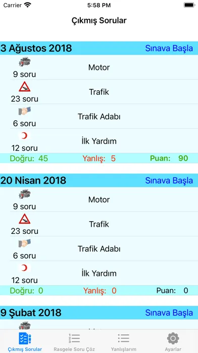 Capturas de pantalla de Ehliyet Sınavına Hazırlık