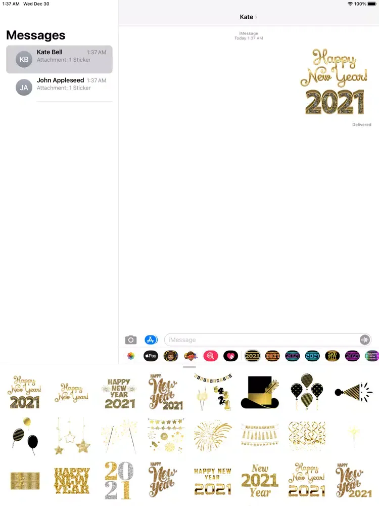 تصاویر 2021 Happy New Year Stickers iPad 