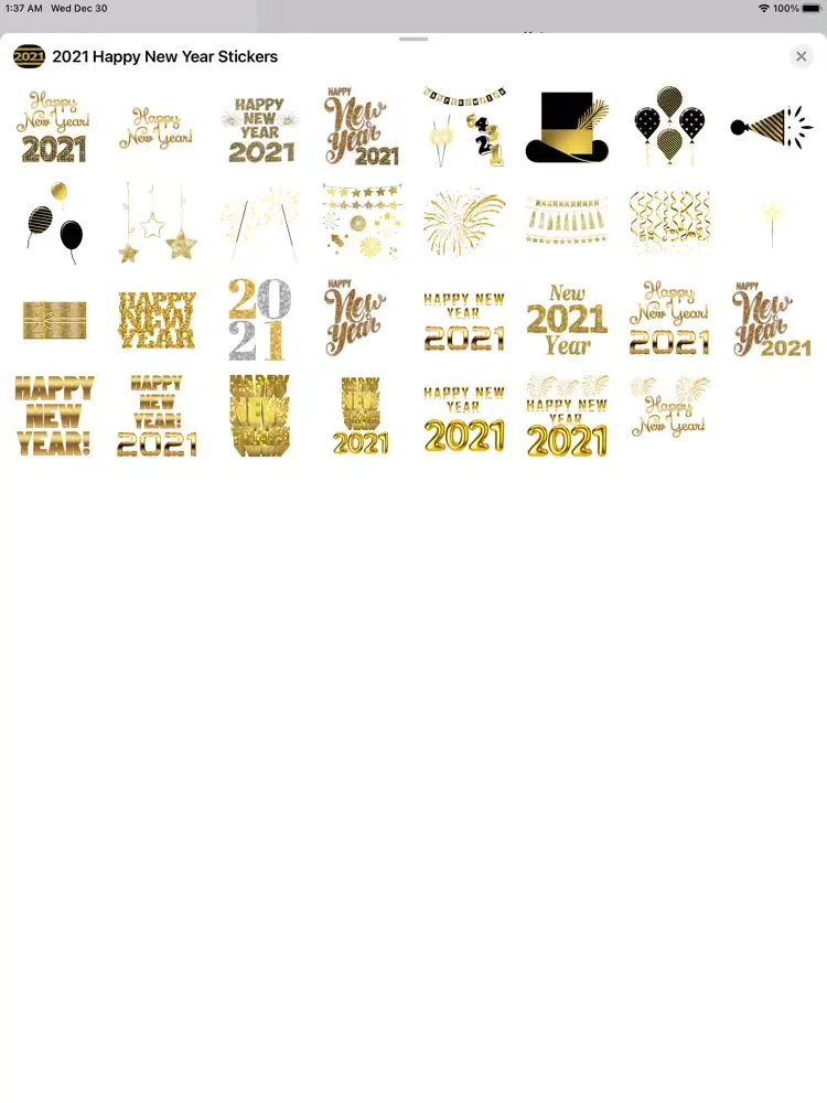 تصاویر 2021 Happy New Year Stickers iPad 
