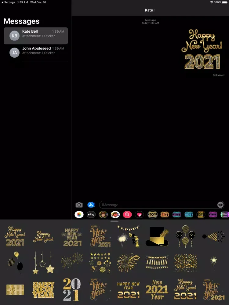 تصاویر 2021 Happy New Year Stickers iPad 