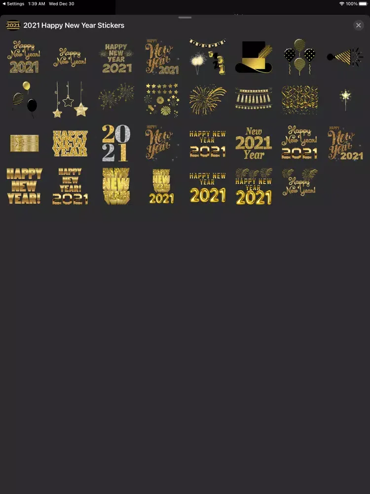 تصاویر 2021 Happy New Year Stickers iPad 