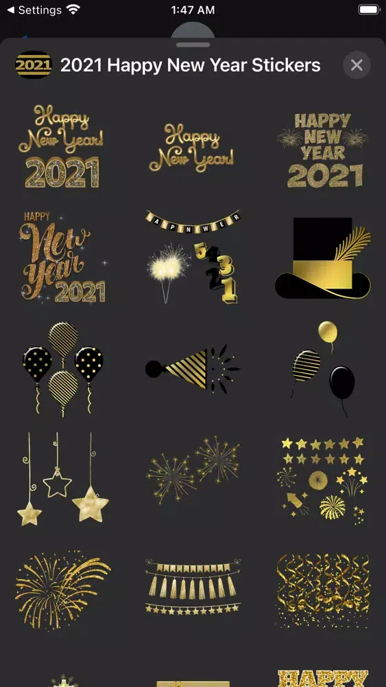 تصاویر 2021 Happy New Year Stickers