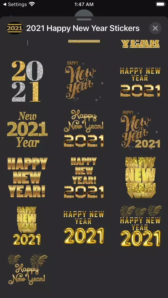 تصاویر 2021 Happy New Year Stickers