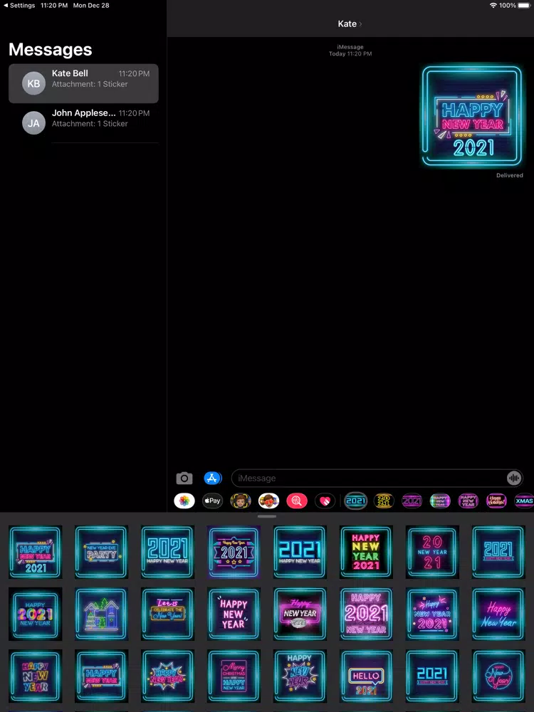 Neon New Year Stickers 2021 iPad  स्क्रीनशॉट