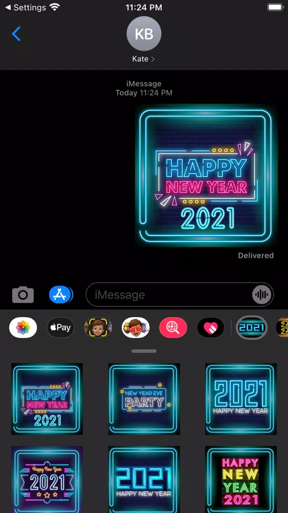 Neon New Year Stickers 2021 स्क्रीनशॉट